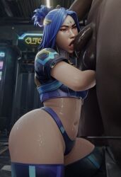 1boy 1boy1girl 1girls 3d big_ass big_balls big_butt big_penis blue_hair brown_eyes dark-skinned_male dark_skin filipino_female interracial light-skinned_female light_skin neon_(valorant) riot_games sweat sweating tagme valorant veiny_penis