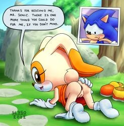 ass cream_the_rabbit cub dialogue english_text hedgehog rabbit sonic_(series) sonic_the_hedgehog tagme tagme_(artist) young younger_female