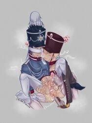 1#gnbjeanfan austrian_soldier_(guts_and_blackpowder) blindfold cum_drip gay_sex gun_in_ass guts_&_blackpowder guts_and_blackpowder prussian_officer_(guts_and_blackpowder) roblox spooning