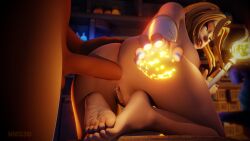 1boy 1girls 3d anal anal_sex blonde_female blonde_hair bottomless feet feet_together female female_focus female_penetrated foot_focus league_of_legends light-skinned_male light_skin luxanna_crownguard male nibs3d penis pussy riot_games sex sex_from_behind soles vagina