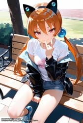 ai_generated alisa_southerncross cute fake_animal_ears hell-pantsu orange_eyes orange_hair small_breasts