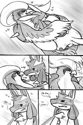 2012 black_and_white comic english_text female haychel lucario male monochrome nintendo penetration pidgeot pokemon pokemon_(species) straight text vaginal_penetration