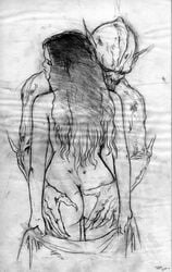 demon goblin goblin_male long_hair luis_royo monochrome monster sex