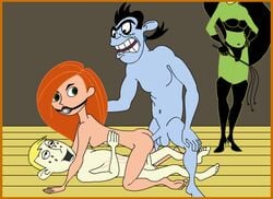 2boys 2girls all_fours anal animated disney doggy_style dr._drakken female gag gagged human kim_possible kimberly_ann_possible male medium_breasts multiple_boys multiple_girls nipples ron_stoppable sex shego straight tagme vaginal