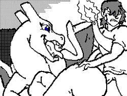 animated black_and_white charizard human linepaperbitches! nintendo pokemon pokemon_(species) pokephilia tagme