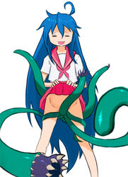 clothing female konata_izumi long_hair lucky_star open_mouth spread_legs tagme tentacle threeworlds