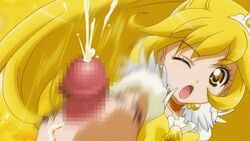 animated artist_request censored censored_penis clothing cum endless_cum gif handjob looking_at_viewer loop looping_animation mosaic_censoring pretty_cure smile_precure tagme wink yayoi_kise yellow_cum