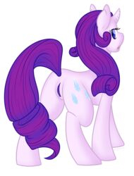 back_view blue_eyes color cutie_mark ears eyes female female_only friendship_is_magic fur furry furry_ears hair horn looking_back my_little_pony nudity open_eyes pony purple_hair rarity_(mlp) rozga smooth_skin solo transparent_background unicorn vulva