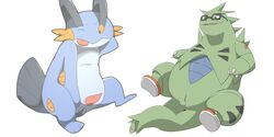 color dote female feral interspecies male nude penis pokemon pokemon_(species) sitting swampert tagme tyranitar vulva