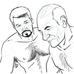 anthony_maurasse jean-luc_picard male_only star_trek star_trek_the_next_generation william_riker yaoi