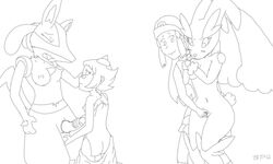 bpq00x dawn_(pokemon) human lopunny lucario maylene_(pokemon) pokemon pokemon_(species) pokemon_dppt pokephilia