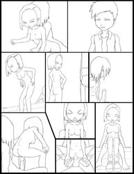 code_lyoko female male monochrome penis tagme ulrich_stern white_background yumi_ishiyama