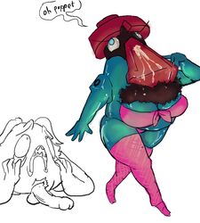 anthro clothes color cum female interspecies male nude partially_colored penis pokemon pokemon_bw pokemon_dppt probopass tagme testicles trubbish