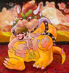 bowser male male_only mario mario_(series) multiple_boys nintendo salad_pervert super_mario_bros. tagme yaoi