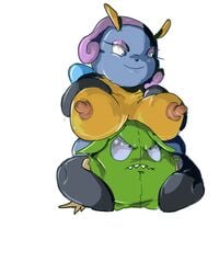 breasts color exposed_breasts female illumise interspecies pokemon trubbish unknown_gender