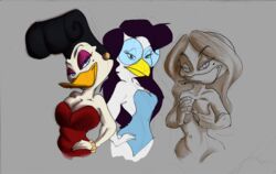 bird darkwing_duck disney duck ducktales featherika_von_strangeduck feathers_galore female frothinglizard rough_sketch sarah_bellum