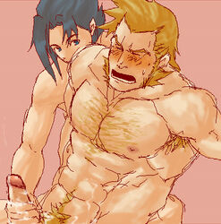 2boys body_hair ford_romfellow gundam handjob luce_kassel magnum_feering male male_only orgasm_face yaoi