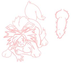 arcanine breasts female feral flannery_(pokemon) fur hinoarashi human insertion interspecies male monochrome nipples nude penis pokemon pokemon_(species) pokephilia sex sketch straight tagme