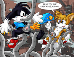 2_tails anal_penetration color crossover cute dialogue english_text fox fur furry gloves hat_on_finger klonoa klonoa_(series) machine male male_only miles_tails_prower multi_tail multiple_boys namco sega sex shoes sonic_(series) sonic_the_hedgehog_(series) tail tentacle tentacle_blowjob tentacle_in_mouth tentacle_job tentacle_on_male tentacle_penetration toy underwear underwear_around_one_leg