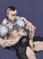 abs big_penis erection james_vega kamui_jack lifted_shirt male_only mass_effect masturbation pecs pubes solo solo_male tagme