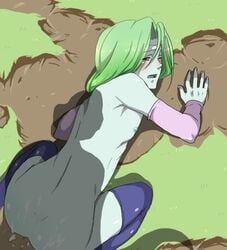 anal backshots blush dragon_ball dragon_ball_z femboy freeza frieza from_behind green_hair looking_at_viewer looking_back sex straight_hair thighhighs trap yaoi zarbon