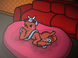 2025 2_toes 3_fingers 4:3 ambiguous_gender anal anal_sex beads bean_bag black_nose blush brown_ears brown_eyes closed_eyes colored cuntboy digital_drawing_(artwork) digital_media_(artwork) dragonair duo ears_up english_text feet feral fingers furniture generation_1_pokemon intersex male male/ambiguous markings nintendo nonassociatedidiot nude orange_body orange_skin orange_tail penetration pokemon pokemon_(species) purple_eyes rain_world shaded shadow slugcat sofa tail tail_fetish tail_insertion tail_play text toes videocult wallpaper_(decoration)