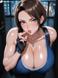 1girls ai_generated alternate_version_available animated belt biohazard blue_eyes blue_eyes_female bouncing_ass bouncing_breasts brown_hair brown_hair_female brunette brunette_female brunette_hair cameltoe capcom cleavage collar curvy erect_nipples female gigantic_breasts gloves grok huge_areolae huge_ass jill_valentine nai_diffusion no_sound puffy_nipples realistic resident_evil rocktoberai roque short_hair short_hair_female stable_diffusion thick_lips video voluptuous wide_hips