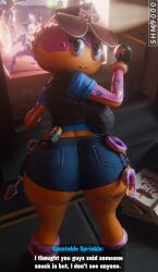 1girls 2026 3d ass breasts butt_focus constable_sprinkle dialogue donut english_text epic_games female female_only fortnite hi_res looking_at_viewer medium_ass medium_breasts medium_butt n nude nude_female object_head police police_hat police_uniform police_woman policewoman shoes solo solo_female solo_focus sunglasses superhentaimaster9000 text twitter_username