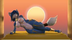 16:9 3d_(artwork) 4_toes 5_fingers anthro areola armor big_breasts blue_body blue_hair breasts canid canine chains collar digital_media_(artwork) dipstick_tail eyelashes feet female fingers fluffy fluffy_tail fox fur furgonomics genitals gold_(metal) gold_anklet gold_chain gold_collar gold_jewelry hair hand_on_hip hi_res jewelry krystal krystal_(star_fox) looking_at_viewer lying mammal markings metal_collar multicolored_body multicolored_fur navel nintendo nipple_piercing nipples nude nude_anthro nude_female on_side piercing pinup pose smile smiling_at_viewer solo source_filmmaker_(artwork) star_fox tail tail_markings tattoo teal_eyes thevestige thick_thighs toes tribal tribal_tattoo vambrace vulva warfare_krystal white_body white_fur wide_hips widescreen
