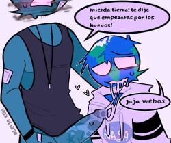 cum cum_in_mouth cum_string earth_(solarballs) penis solarballs titan_(solarballs)