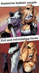 1boy 2girls altcat anthro anthro_only awesome_lesbian_couple_(meme) big_breasts bite biting_lip blush breast_grab breast_play breasts canid canine canis comic cuckquean duo equid equine exhibitionism female female/female forced hand_on_breast hi_res horse idw_publishing infidelity lemur lesbian_pride_colors lgbt_pride male male/female mammal meme netorare oblivious one_eye_obstructed orientation_play orientation_play_(explicit) pride_colors primate sega smile smirk sonic_(series) sonic_the_hedgehog_(comics) sonic_the_hedgehog_(idw) sonic_the_hedgehog_(series) strepsirrhine tangle_the_lemur text whisper_the_wolf wolf