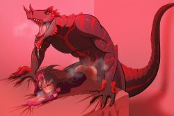 1boy 1boy1girl 1girls ambiguous_penetration anthro_on_human ass big_ass black_body black_scales breasts broad_shoulders digital_drawing_(artwork) dinosaur doggy_style dominated_female drooling duo duo_focus fire_type fossil_fighters from_behind from_behind_position green_hair heartberrie human humanoid interspecies larger_male male male/female male_penetrating male_penetrating_female mammal nintendo open_mouth prehistoric_species questionable_consent rape raped raped_by_monster red_scutes roaring rough_anal rough_sex rough_vaginal scutes side_view size_difference smaller_female t-rex t-rex_(fossil_fighters) t-rex_lord_(fossil_fighters) tagme tail theropod too_big too_much too_much_pleasure tyrannosaurus_rex video_game_character video_game_franchise villainess vivian_(fossil_fighters) vivosaur wide_shoulders wrist_blades