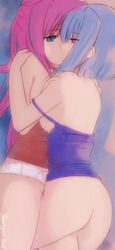 ass bare_shoulders bottomless breasts chinese_girl chinese_girls chou'un_shiryuu crotch_rub female frottage highres kissing koihime†_(series) koihime_musou multiple_girls mutual_yuri no_panties panties pubic_hair pussy_juice ryuubi_gentoku_(koihime) saliva shin_koihime_musou sideboob strap_slip toweringman tribadism underwear yuri