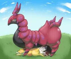 6:5 abdominal_bulge ambiguous_gender anal anal_penetration animal_genitalia animal_penis antennae_(anatomy) balls big_balls big_penis black_balls black_body blush bodily_fluids canid canine cloud cum cum_in_mouth cum_inside cum_on_own_penis cum_on_penis cum_on_self cum_through detailed_background duo eeveelution equine_genitalia equine_penis feral feral_on_feral feral_penetrated feral_penetrating feral_penetrating_feral field fur generation_1_pokemon generation_5_pokemon genital_fluids genitals glistening glistening_body glistening_genitalia glistening_penis grass half-closed_eyes huge_balls huge_penis jolteon looking_pleasured male male/ambiguous male_feral mammal multicolored_body narrowed_eyes nintendo open_mouth penetration penis pinned plant pokemon pokemon_(species) quadruped red_body scolipede sex short_tail size_difference sky smaller_penetrated tail thick_thighs velvet_glyph white_body white_fur yellow_body yellow_fur