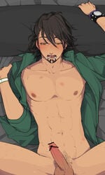 1boy bar_censor censored implied_anal kotetstu_t._kaburagi male male_only sheet_grab tagme tiger_and_bunny wild_tiger