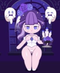 1girls 2boys 5:6 animated anthro anthrofied blackberry_cookie blush blushing blushing_male bouncing_breasts bowtie breasts breasts_bouncing candle cookie_run cookie_run:_tower_of_adventures dress_removed eyebrows eyelashes female fire ghastly_bride_(blackberry_cookie) ghost halloween holding holding_object humanoid looking_at_viewer loop looping_animation male male/female neck night night_sky nipples nipples_visible_through_clothing pangotime panties penis purple_eyes purple_hair pussy scar scar_on_face shorter_than_10_seconds smile smile_at_viewer smiley_face sound star starry_sky tagme thick thick_legs thick_thighs thighs thighs_large underwear vertical_video video video_game video_game_character video_games voice waving waving_at_viewer waving_hand white_eyebrows white_eyelashes white_panties white_underwear window window_background