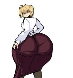 1girls arcueid_brunestud artist_request ass ass_bigger_than_head ass_bigger_than_torso ass_focus ass_grab behind_view big_ass bottom_heavy fat_ass female groping_ass huge_ass hyper hyper_ass melty_blood red_eyes source_request sweat tsukihime unknown_artist vampire white_background