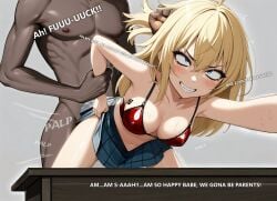 ai_assisted ai_generated asking blonde_hair blue_eyes blush bra cheating_girlfriend clenched_teeth cucked_by_girlfriend cuckold cuckold_pov dark-skinned_male desk english_text eyelashes female girlfriend grabbing grabbing_arm grabbing_hair holding_hands impregnation impregnation_request impregnation_risk interracial lifting_shirt light-skinned_female male nordenfuta queen_of_spades queen_of_spades_symbol reaching_out skirt sweat sweatdrop sweating tears text unseen_male_face watching_sex