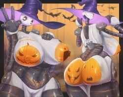 4_fingers ass big_breasts big_butt bodily_fluids body_writing bodypaint breasts civilcrackhead clothing curvy_figure exposed_breasts female fingers genital_fluids genitals gesture halloween hand_gesture hat headgear headwear hi_res holidays hourglass_figure huge_breasts humanoid machine metallic_body multiple_angles nipple_outline nude nude_female pubic_tattoo pussy robot robot_humanoid roz_(the_wild_robot) solo solo_focus tattoo the_wild_robot v_sign vaginal_fluids vulva wet witch_hat yellow_eyes