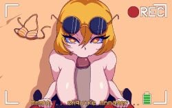 1boy 1girls animated beach blowjob dante_(limbus_company) don_quixote_(limbus_company) female glasses limbus_company looking_at_viewer loop male no_bra no_sound paizuri penis project_moon recording sex slurred_speech sucking text zolotokos
