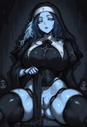 1girls 2025 ai_generated bigtub7775 blue_skin elden_ring female female_only fromsoftware ranni_the_witch solo solo_female tagme