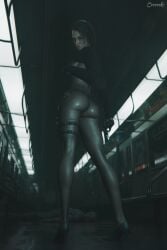 1girls 3d ass biohazard blue_eyes bodystocking breasts breasts_visible_through_clothing brown_hair ceeeeekc covering_breasts covering_self crop_top crop_top_sweater detailed_background female female_focus full_body gun handgun high_heels highly_detailed holster indoors jill_valentine jill_valentine_(sasha_zotova) legs legs_apart long_legs long_sleeves looking_at_viewer medium_breasts no_visible_genitalia nude_underneath pistol pussy rear_view resident_evil resident_evil_3 resident_evil_3_remake short_hair smoking_gun solo standing subway_train thigh_holster thigh_strap thighs undead useless_clothing vulva weapon zombie