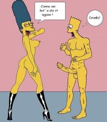 bart_simpson breasts color female high_heel_boots high_heels human incest male marge_simpson nipples nude penis standing tagme the_fear the_simpsons