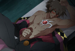 1boy male male_only masturbation on_back open_clothes penis raven_(tov) solo spread_legs tagme tales_of_(series) tales_of_vesperia