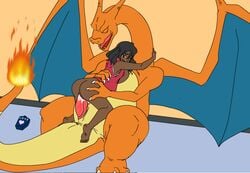 ass charizard clothes color female feral fire human indoors interspecies male nintendo nude penis pokemon pokemon_(species) pokephilia sitting size_difference straight tagme tail tail_fire