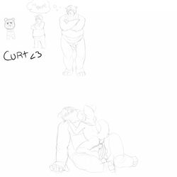 2012 anal animal_crossing balls bear chubby curt_(animal_crossing) mammal nintendo penis sketch ten_(artist) yaoi