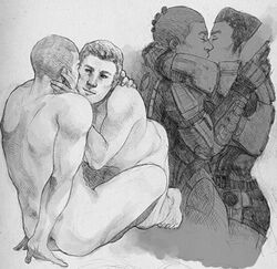 bara commander_shepard gay kaidan_alenko male male/male male_only maleshep mass_effect multiple_males tagme yaoi