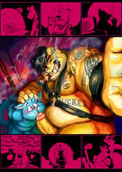 anthro blazingcheecks canine cigar comic ear_piercing facial_piercing feline fellatio fur furry hat male male_only nipples nose_piercing nose_ring oral oral_sex overweight penis piercing sex smoke smoking tattoo