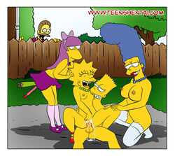 bart_simpson bow clothing cum cum_inside female human incest lisa_simpson male marge_simpson ned_flanders sherri_mackleberry skirt straight tagme terri_mackleberry the_simpsons