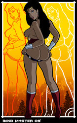 1girls 2009 31indm4ster artist_name ass back_view big_ass big_breasts black_hair blue_eyes breasts dat_ass dc_comics dcau female female_only high_heel_boots justice_league looking_back nipples panties_down rear_view sideboob solo tiara wonder_woman wonder_woman_(series)